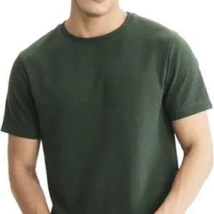 Men’s Poly-Cotton Statement Popcorn Textured Casual T-Shirt